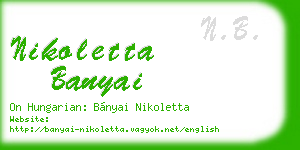 nikoletta banyai business card