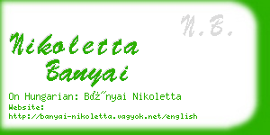 nikoletta banyai business card